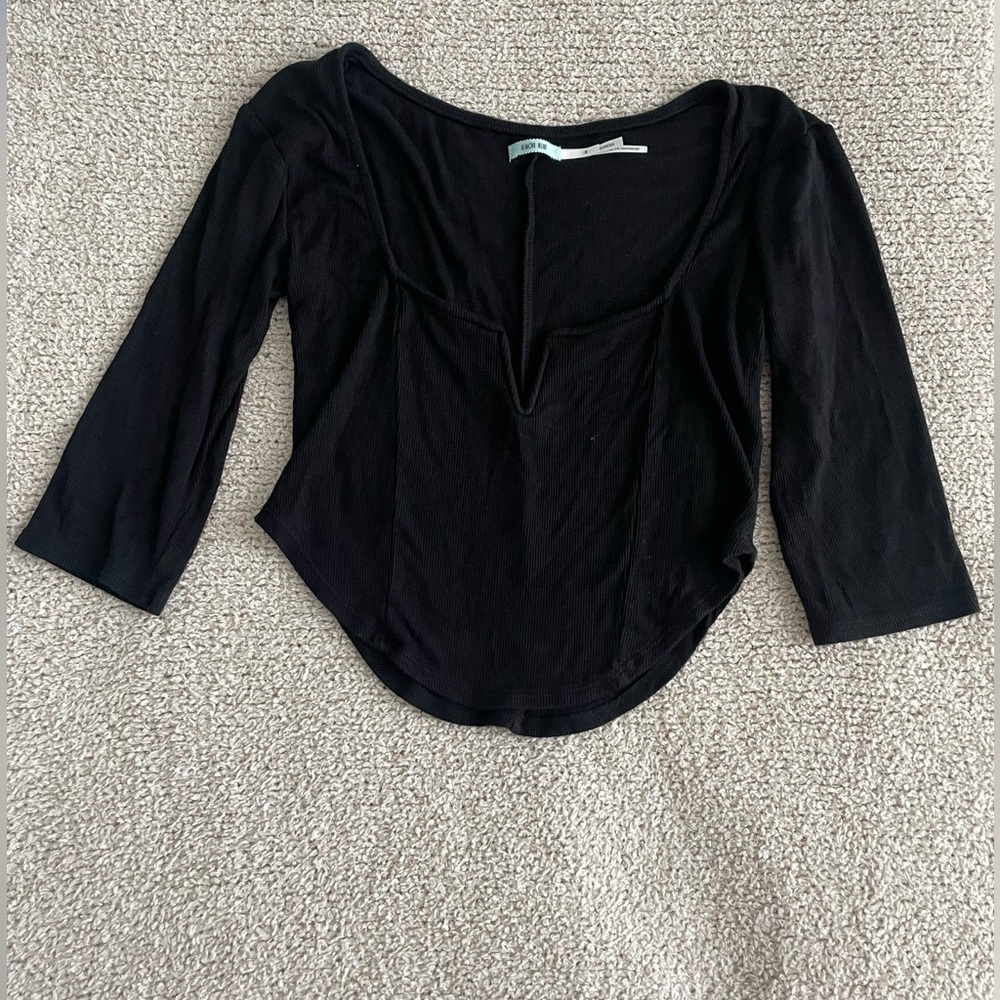 Urban Outfitters cropped black coquette top NWOT